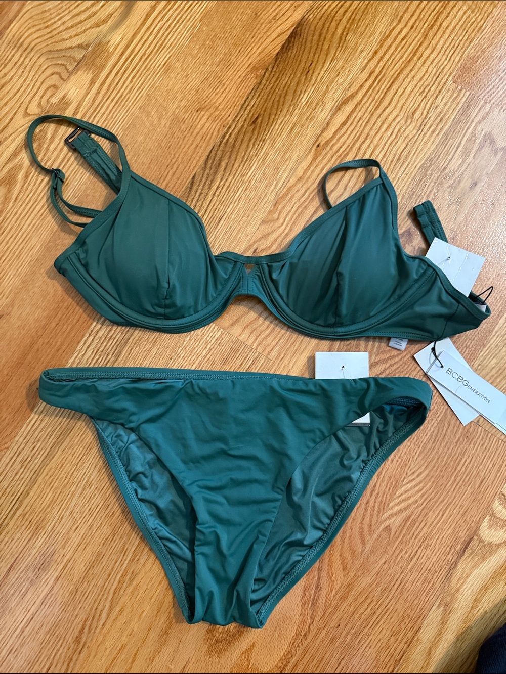 BCBGeneration Forest Green Underwire Bikini Set